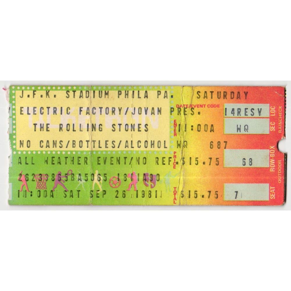 1981 Rolling Stones Journey George Thorogood Concert Ticket Stub Philadelphia PA